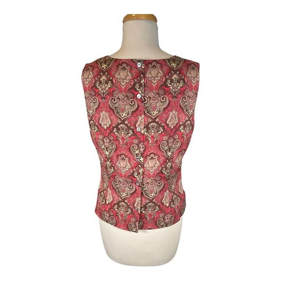 Vintage Charter Club Petite Y2K 100% Silk Sleeveless Top Cranberry Size 12P NWT - Picture 8 of 8